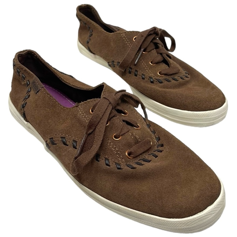 Keds Baseball Stitch Shoes Women’s Size 6 Brown Leather Sneakers Lace Up Casual
